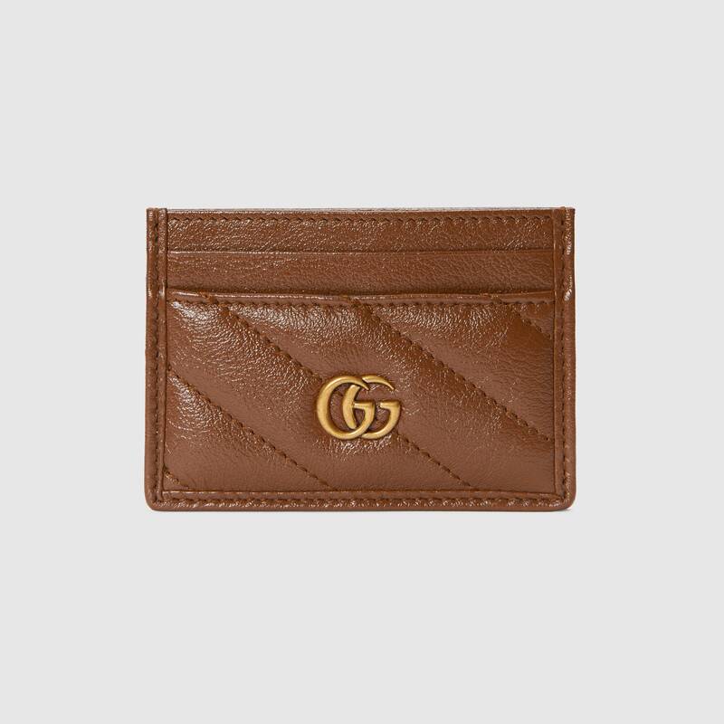 Gucci GG Marmont Card Case Wallet 443127 Brown